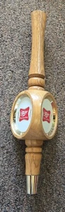 Vintage Miller High Life Bier 11,5" Zapfhahn Holzgriff 3-seitiger Zapfhahn Zapfknopf ziehen - Bild 1 von 8
