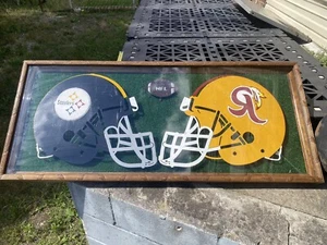 NFL Pittsburgh Steelers Washington Redskins, Custom Framed Wall Art Metal & Wood - Picture 1 of 12