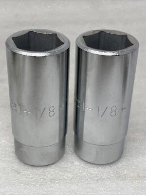 Lot Of (2) Proto 1 1/8” Chrome Deep Sockets, 3/4” Drive, 6 Point, USA, 5536HL - Image 1 of 4