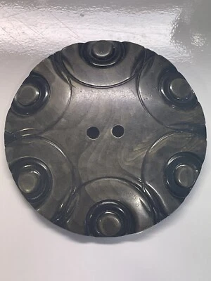 Vintage Lucite(?) XXL Button BEAUTIFUL!!  2 1/2” Black/Green/Gray Swirled HTF! - Image 1 of 4