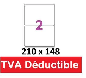 Étiquette Autocollante expédition 210 x 148.5 mm A5 2 étiquettes par planche A4 - Afbeelding 1 van 3