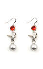 Joomi Lim Shine On Crystal & Pearl Silver Spikes Red Cystal Earrings Nwt 145