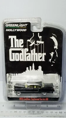 1/64 Greenlight Entertainment Godfather 1955 Cadillac Fleetwood Serie 60 Negro Foto 1 de 3