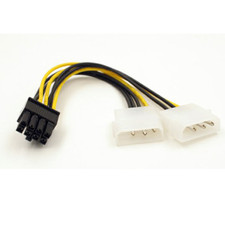 CAVO ALIMENTAZIONE ADATTATORE 2 MOLEX FEMMINA 4 PIN A 8 PIN