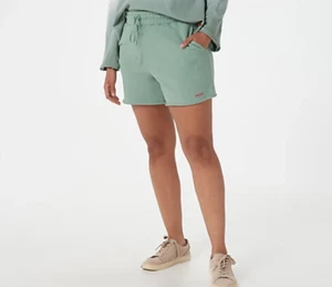 Peace Love World - French Terry Lounge Shorts - Antique Verde Green - Picture 1 of 6