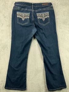 Rhythm in Blue Jeans Damen 14 kurz dunkelblau verziert Bootcut Western 36x30 - Bild 1 von 15