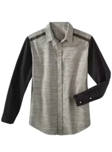 Long Sleeve Button Down Shirt Poplin Cotton Gray Men’s Small Phillip Lim NWT NEW - Picture 1 of 14