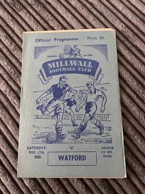 1955 MILLWALL V WATFORD DIVISION 3 THREE SOUTH 55/56 LEAGUE PROGRAMME - Image 1 of 3