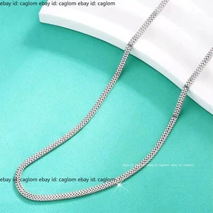 Pure Platinum 950 Chain Men Women 2mmW Braided Snake Necklace 11.72g/18.5inch - Picture 1 of 9