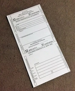 Zenith vintage warranty blank 1980/1990 for Primero models NOS - Picture 1 of 4