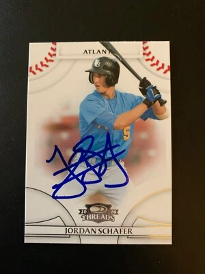 Jordan Schafer Signed 2008 Donruss Threads #53 Rookie Card Atlanta Braves COA - Image 1 of 2