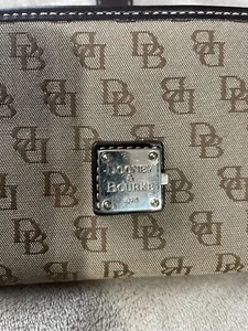 Dooney & Bourke Signature Monogram Checkbook Wallet Lock & Key Preowned - Picture 1 of 6