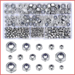 230-tlg A2-70 Nylon Sicherungsmuttern Sortiment Set, Edelstahl Nylock Muttern Sortiment - Bild 1 von 7