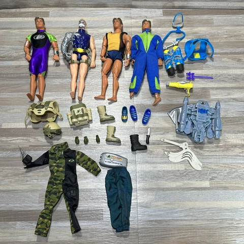 Vintage 1998 Mattel Max Steel Action Figure Lot - 4 Figures And Accessories Cover