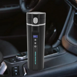450ml Portable Car Electric Kettle Boiler Stainless Steel Heating Travel Cup - Picture 1 of 23