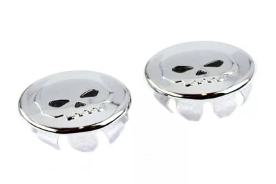 Juego de tapones de extremo de manillar de calavera cromados para Harley Davidson 28-0882 Foto 1 de 4