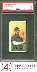 1909-11 T206 PIEDMONT ELMER FLICK HOF POP 2 PSA 1.5 - Picture 1 of 4
