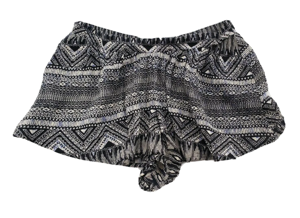 Pantalones Cortos Para Mujer Talla S Negros Geométricos Tribales Aztecas Fluidos NUEVOS NUEVOS CON ETIQUETAS Foto 1 de 4