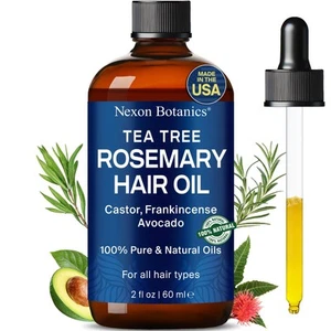 Tea Tree Rosemary Oil for Hair Growth 4 fl oz - Scalp Treatment with Castor, ... - Picture 1 of 9