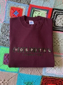 Vintage 90s Jerzees Children’s Hospital Columbus Ohio Burgundy Sweatshirt - Picture 1 of 9