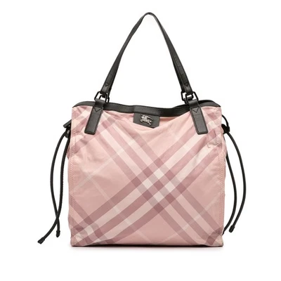 Bolso de Mano Autenticado Burberry Supernova Check Nylon Hebilla Rosa Foto 1 de 4