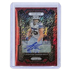 2023 Panini Prizm Leighton Vander Esch Red Shimmer Auto /35 Cowboys #76 - Picture 1 of 2