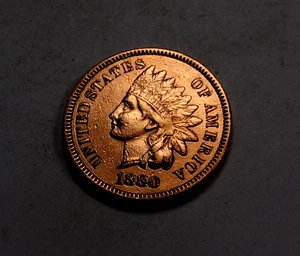 1880 Indian Head Cent Penny * Uncirculated Red * Better Date * XI576 - Picture 1 of 2