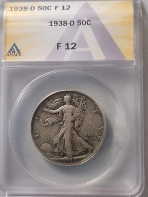 1938-D Walking Half dollar ANACS F-12 - Image 1 of 2