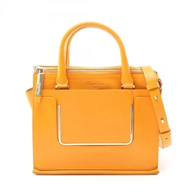 Auténtico bolso de mano de cuero Roger Vivier naranja para mujer usado Foto 1 de 4