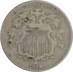 1869 Shield Nickel VF Uncertified #308 - Picture 1 of 2