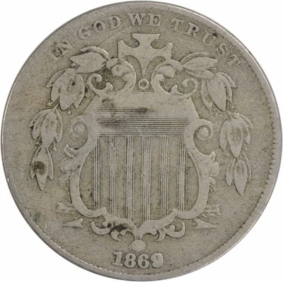 1869 Shield Nickel VF Uncertified #308 - Image 1 of 2