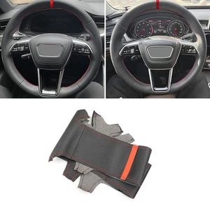 Red-Line Steering Wheel Leather Cover Trim For Audi E-Tron 2019 2020 2021 2022 - Picture 1 of 9