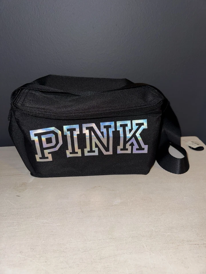 Victoria's Secret Pink Lunch Cooler Bag Black W/ Bonus Coozie Insulated