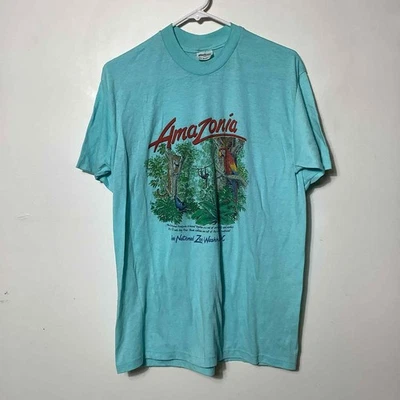 Camiseta azul manga corta vintage del zoológico nacional de Washington DC Amazonia talla XL Foto 1 de 4