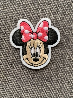 Minnie Mouse Polka Dot Pink Bow (mini) Embroidered Iron On Patch—BRAND NEW!! - Image 1 of 2