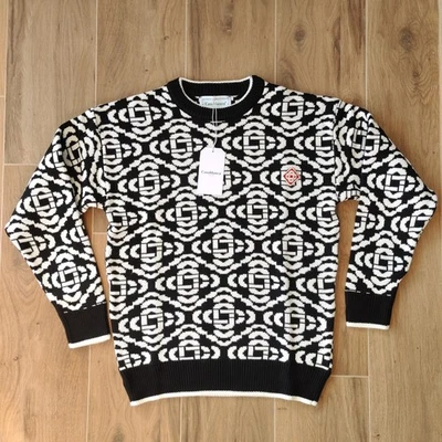 Casablanca Knitted Men's T Shirt Long Sleeve Slim XL Size Chest 22" Black - Image 1 of 2