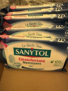 Lot Revendeur De 5 Paquets De 72 Lingette Sanythol Wc reffb - Foto 1 di 1