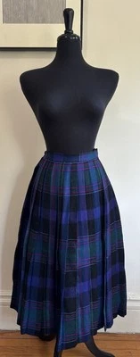 Falda midi vintage Evan picone acampanada de lana para mujer talla 10 púrpura a cuadros grunge EE. UU. Foto 1 de 4