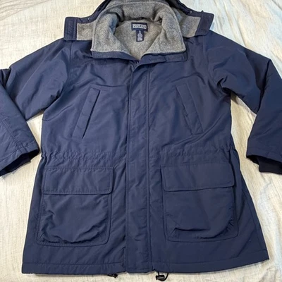 Lands' End Parka Coat Mens Tall XL 46-48 Navy Blue Full Zip Hooded Fleece Lined - Image 1 of 4