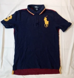 Vintage Polo Ralph Lauren Big Pony Striped Shirt Boys Medium 10-12 Short Sleeve - Picture 1 of 5