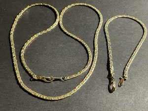 Vintage 14K Gold Plated 19" Chain Necklace and 7" Bracelet - Picture 1 of 5
