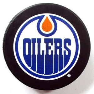 Disco de hockey de recuerdo coleccionable oficial del equipo Edmonton Oilers de la NHL - Imagen 1 de 1