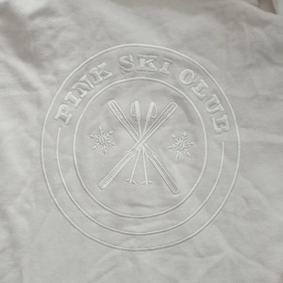 Victoria's Secret Rosa L Pullover Crema 1/4 Cremallera Polar Club de Esquí Top Sudadera Foto 1 de 4