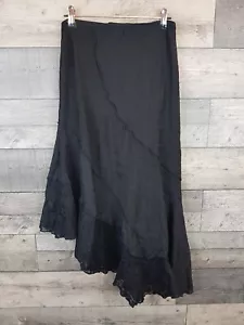 Falda Midi Urban Outfitters Pradera XXS Negra Encaje Asimétrico Texturizado Boho - Imagen 1 de 11