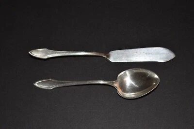 Нож для масла и сахарной ложки/раковины Gorham Silverplate MOLLY STARK около 1916 г. - Изображение 1 из 3