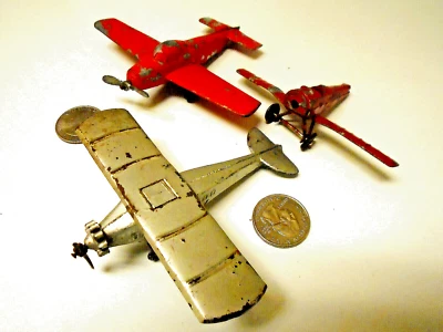 1930's TOOTSIE TOY Spirit of St Louis metal plane & partial plane +1960's - Image 1 of 4