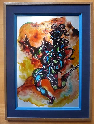 L'ARLEQUIN ACRYLIQUE SUR METAL SIGNEE RATOTER OU RATOER DATEE 1983-86 - Photo 1/4