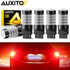 4pcs 3157 3156 Red Rear Reverse Light Super Bright LED Brake Tail Stop Bulbs 12V - Picture 1 of 12