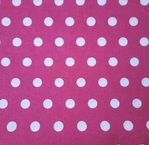32" Polka Dot Print Unbranded Medium White Polka Dots on Deep Pink - Picture 1 of 2