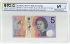 2016 Australia 5 Dollars Queen Elizabeth II, P-62a, PCGS 69 Superb Gem UNC